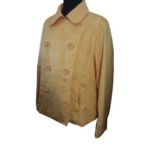 L. L. Bean Double Breasted Pea Raincoat Jacket Women Size Large Fall Spring - Picture 9 of 10